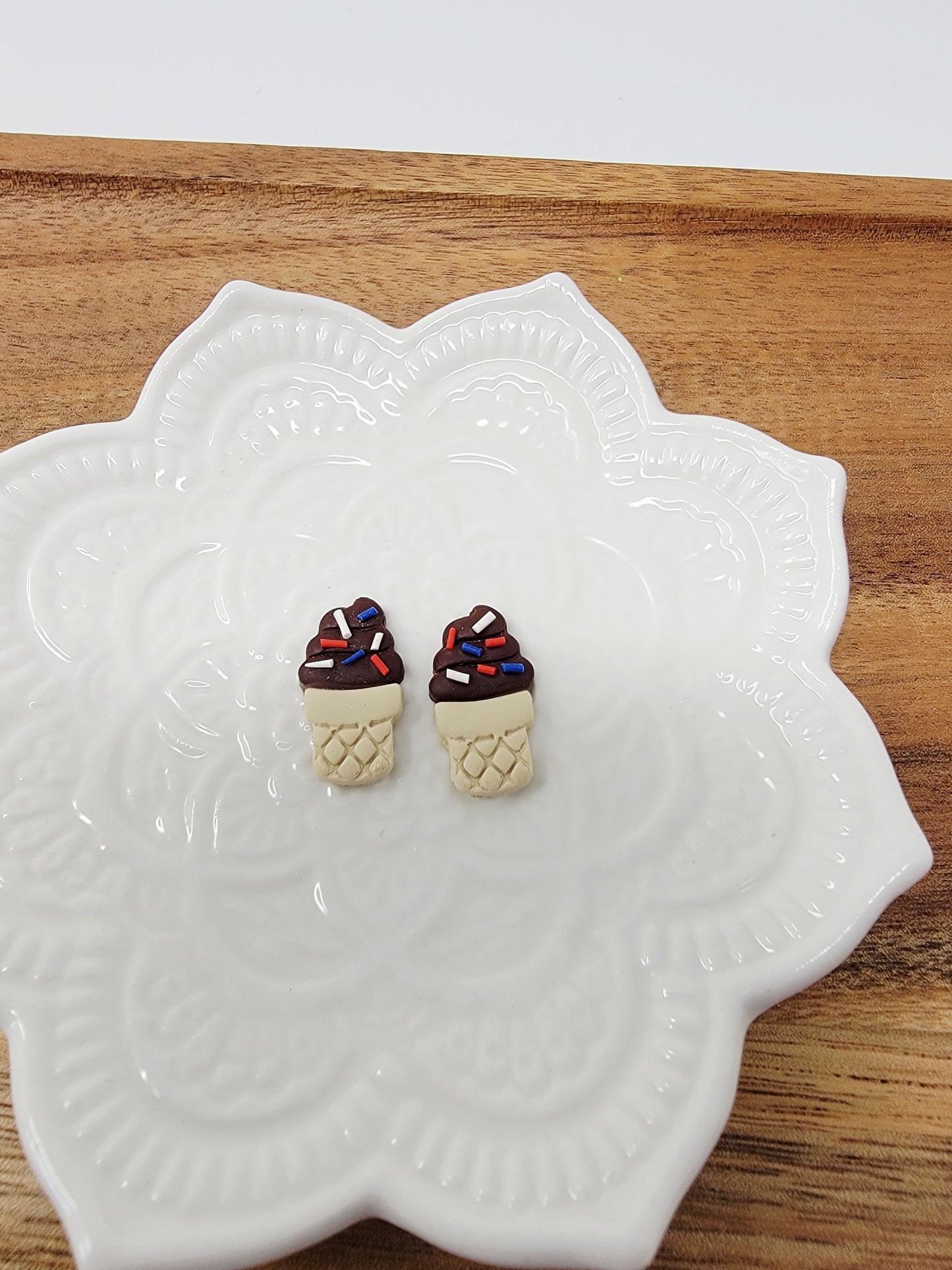 Red white & blue chocolate cone studs
