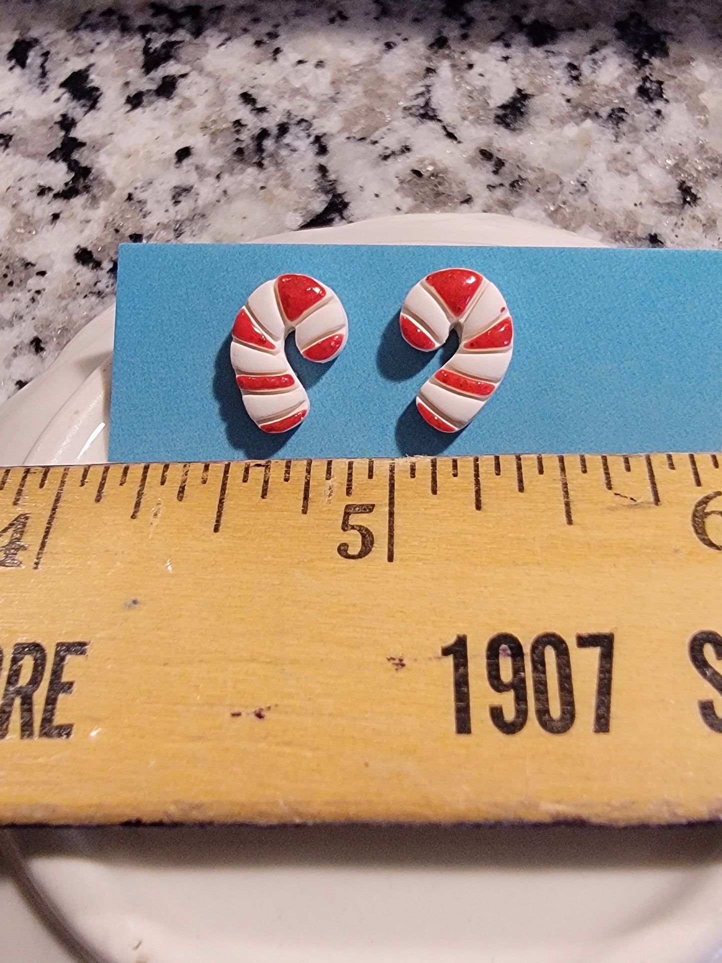 Chunky candy cane studs