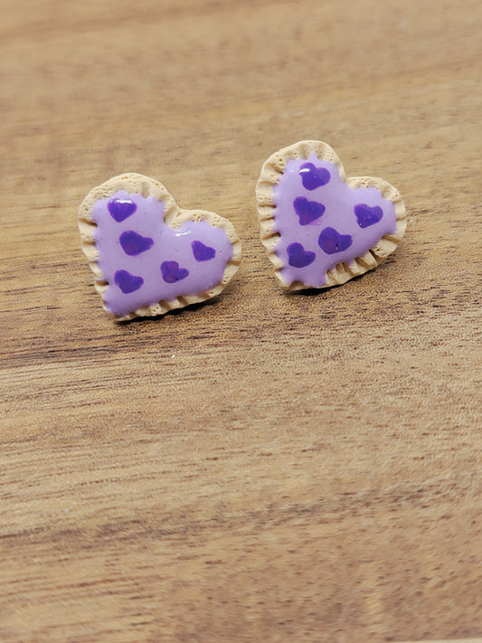 Purple heart frosted hand pie studs