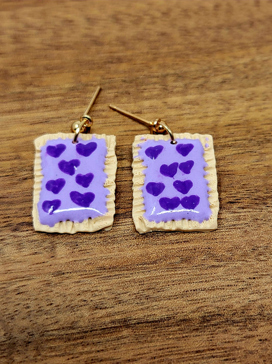 Purple heart pastry dangles